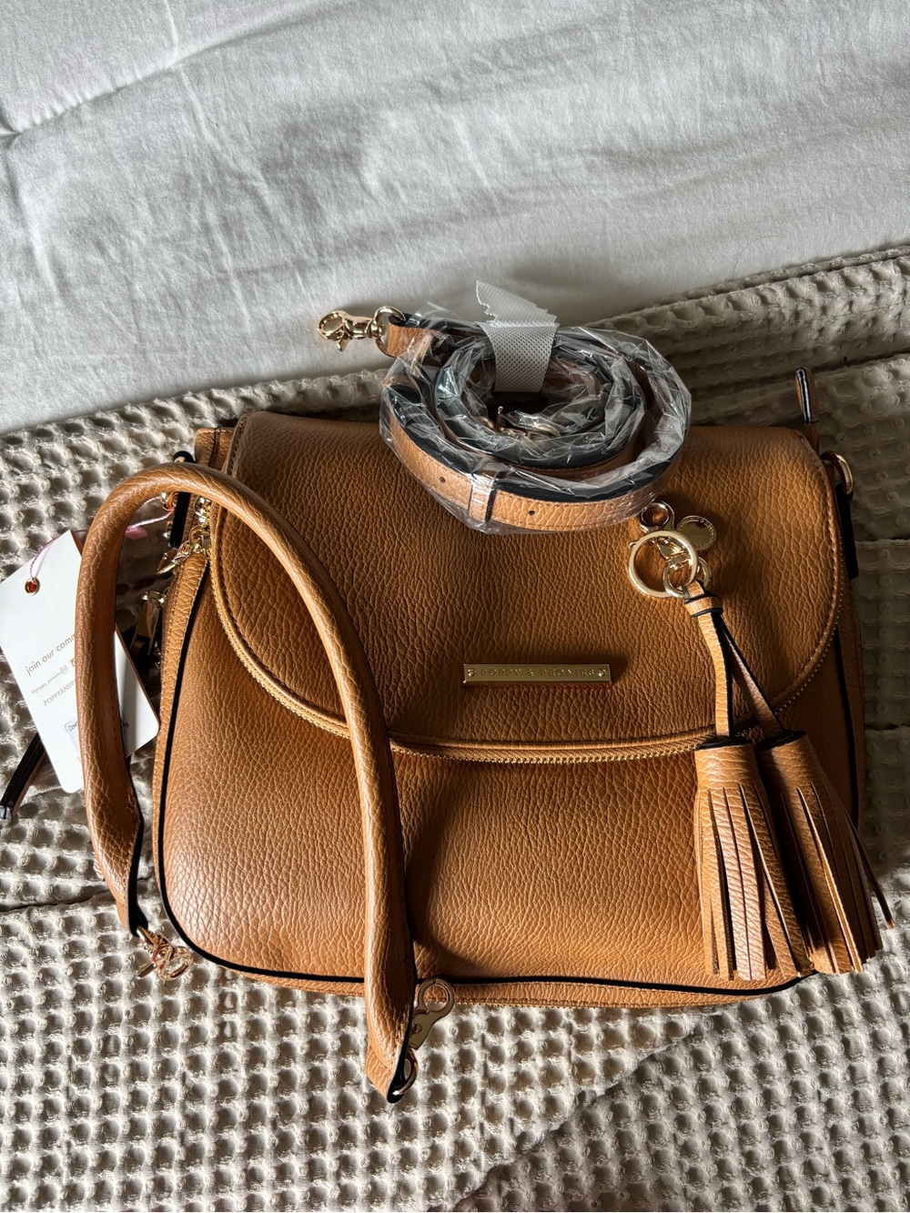 NWT Poppy & Peonies Downtown Crossbody - Cognac